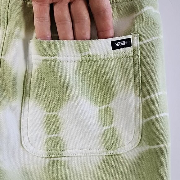 VANS 1966 Big Kids Youth Mind Fleece Short Celadon Green White Tie Dye Size L - Picture 4 of 14